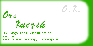ors kuczik business card